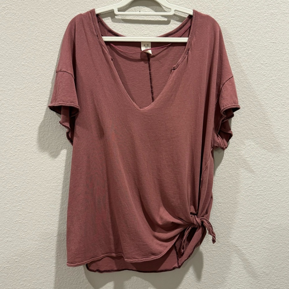 SALE ‼️ We The Free People Oversized Short Sleeve Tie Shirt